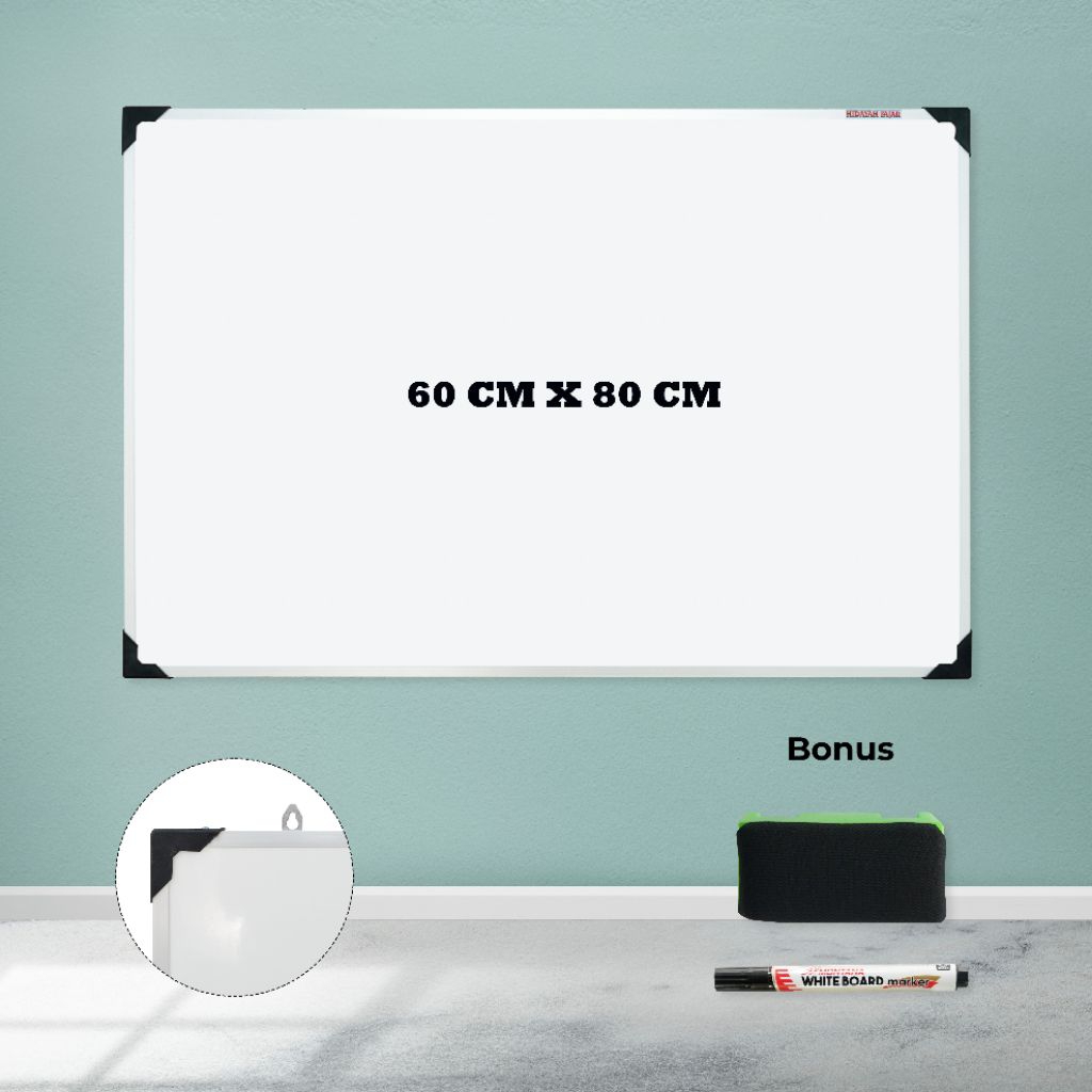 

Whiteboard Papan Tulis Gantung 60cm x 80cm