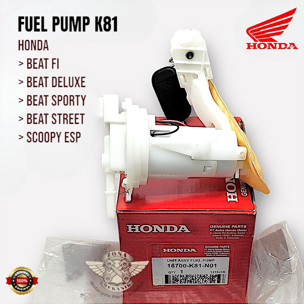 Fuel Pump Assy Beat Street Sporty Scoopy Esp Original Honda Fuel Pump K81 16700-K81-N01 Pompa Bensin