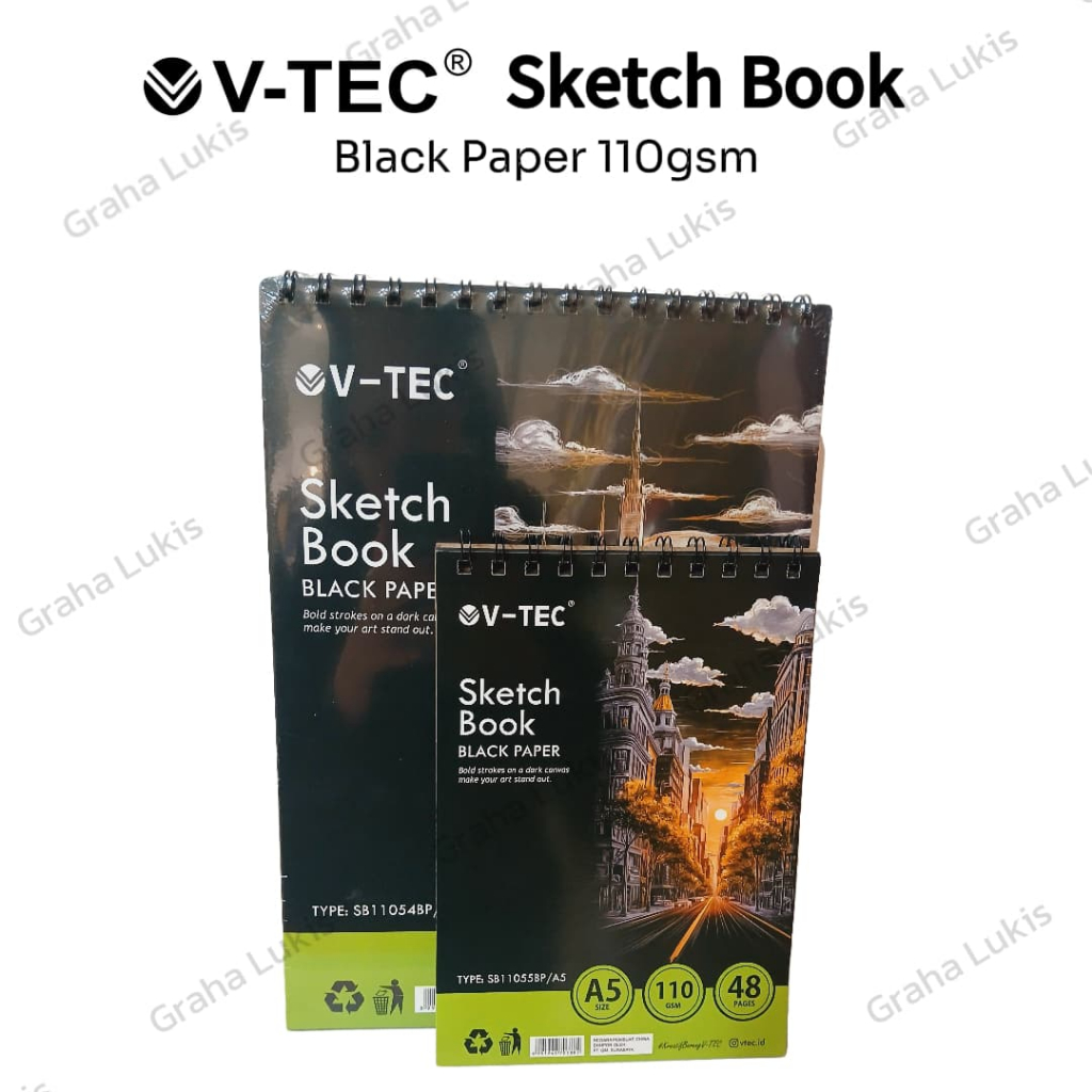 

V-Tec Sketchbook Black Paper 110gsm A4/A5