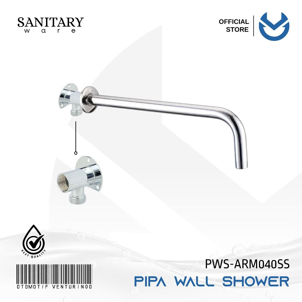 OV Pipa Wall Shower Set Bracket / Arm Shower 40cm / Pipa Shower Dinding Set Arm Shower 40cm