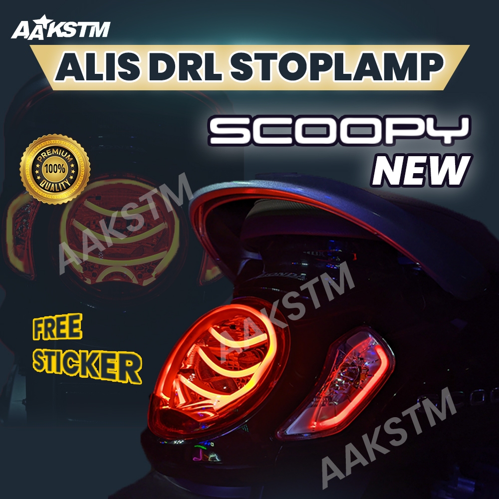 LAMPU ALIS STOPLAMP SCOOPY NEW BONUS LAMPU ALIS SEIN SCOOPY REM MOTOR VARIASI AA KASTEM