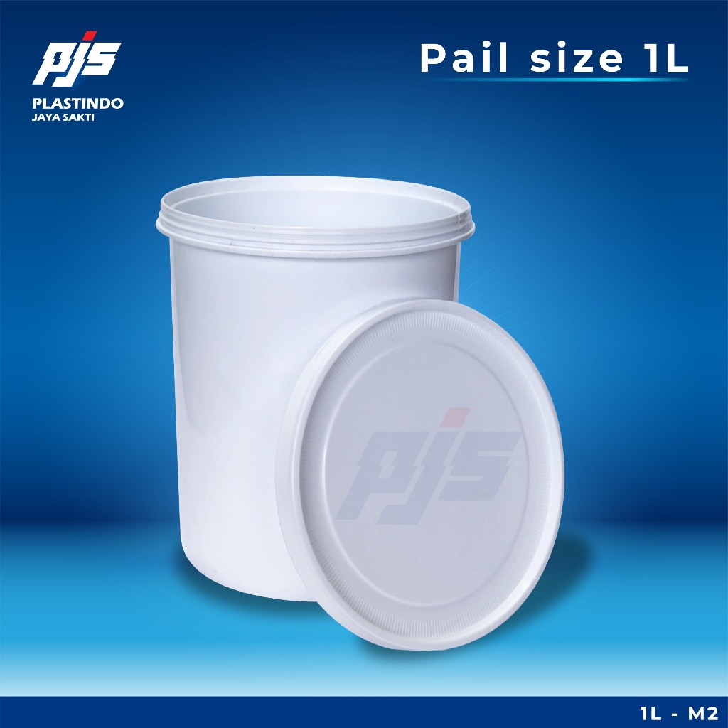 Ember Bucket Cat Kurma M2 1L (1KG) | Ember Plastik Lurus Full Set Tutup 1 Liter | Pail Plastik Lurus