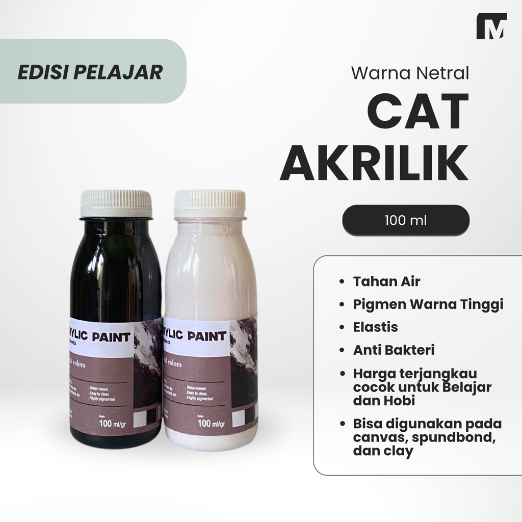 

Cat lukis/akrilik 100ml murah 2 warna netral