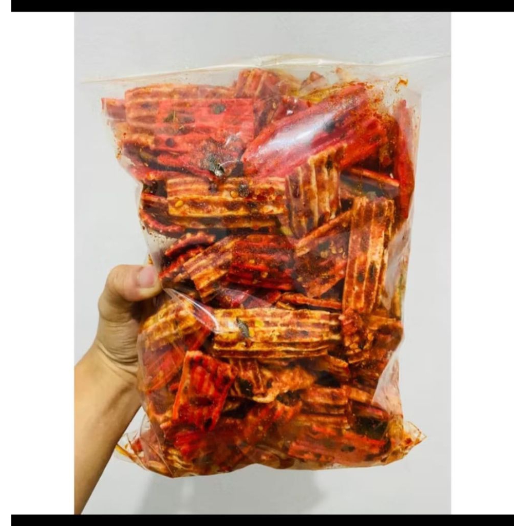 

basreng kerupuk sisir pedas daun jeruk dengan kemasan 1kg 500gr 300gr