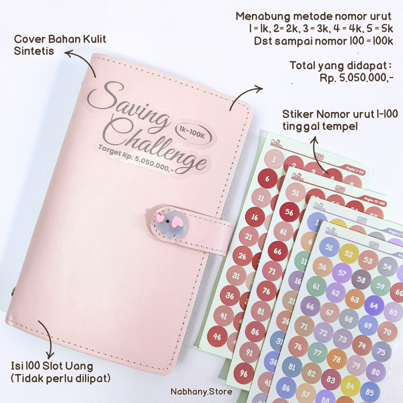 

Album Saving TARGET 5 JUTA Nomor Urut 1-100 / 1-120 / 1-240 /PAKET MENABUNG