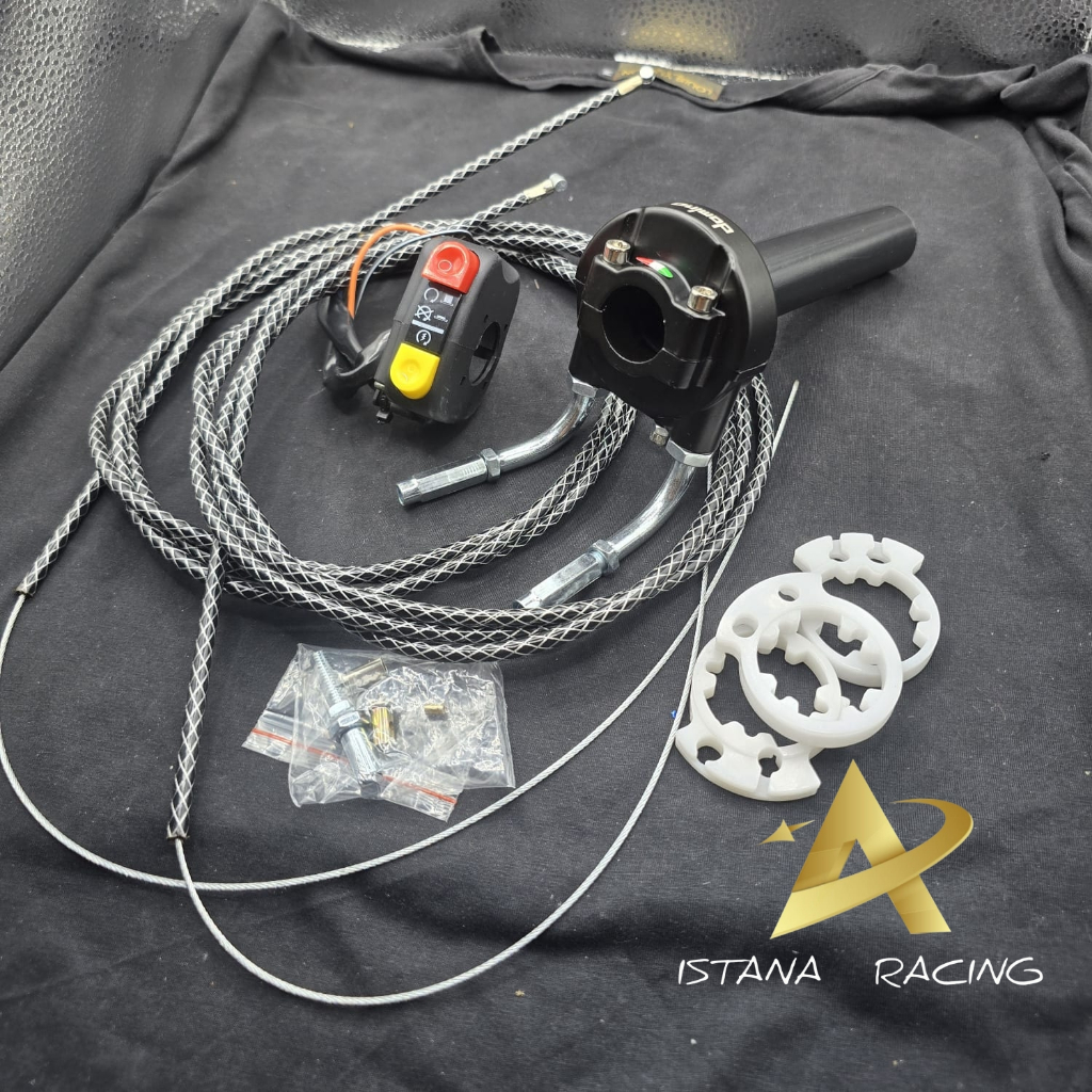 Promo Gas spontan domino 2 kabel serat karbon Gas spontan domino + L gas cnc + 2kabel gas serat carb