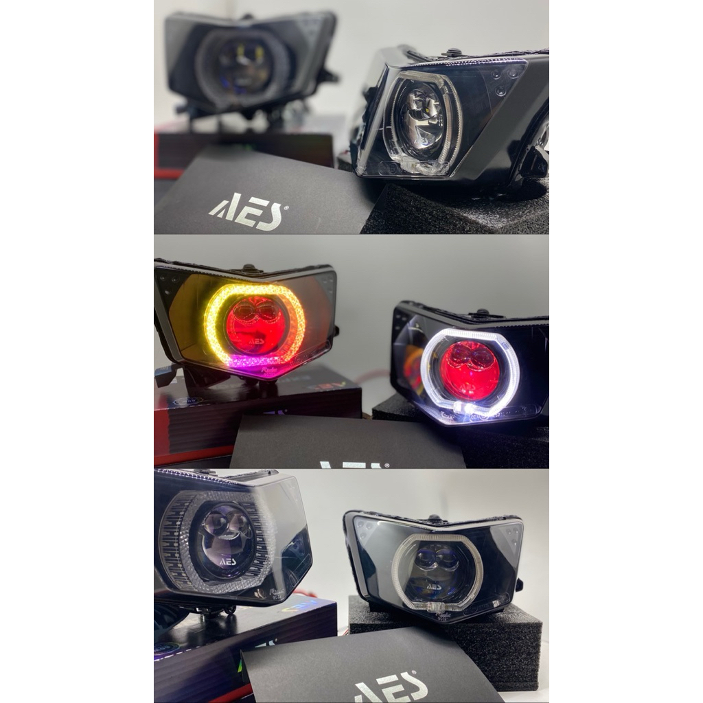 Lampu Depan Ninja RR New set biled AES DLB  + SHROUD 5D reflektor ORIGINAL