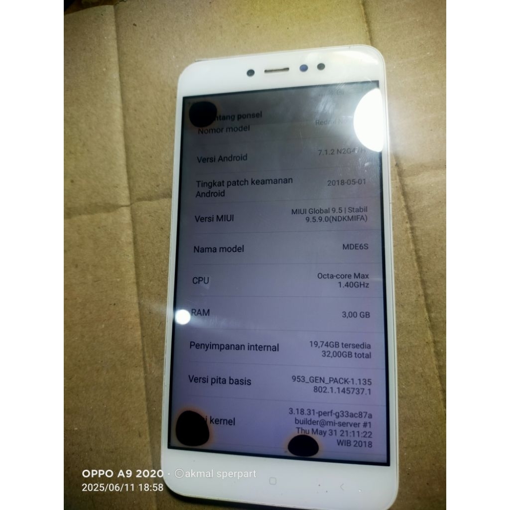 MESIN XIAOMI REDMI NOTE 5A RAM 3/32 NORMAL JAYA