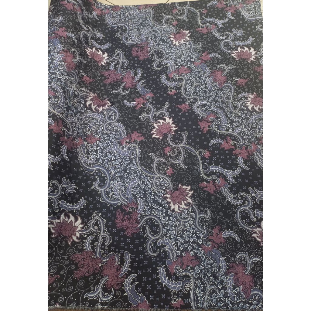 kain batik kain meteran batik sutra silky motif bunga cantik