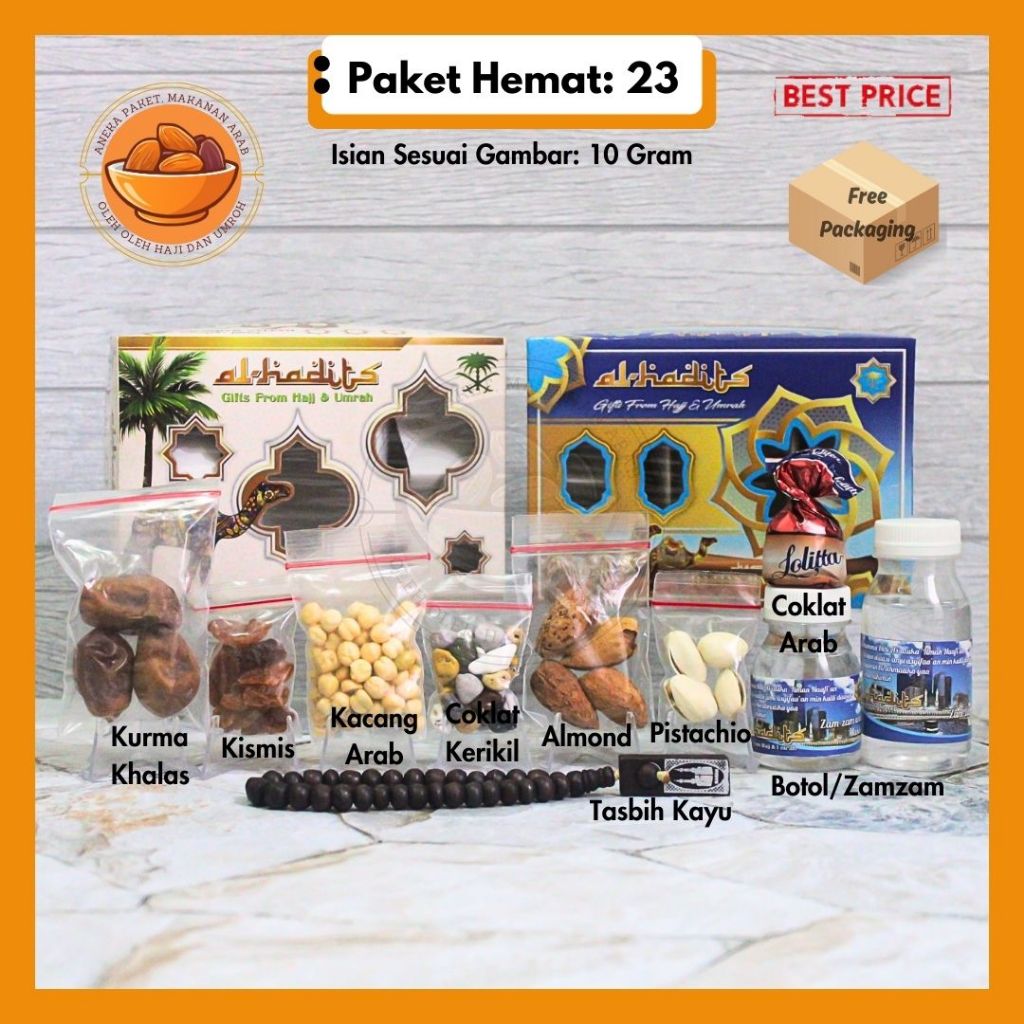 

Paket Hemat Oleh Oleh Haji dan Umroh Lengkap + Tasbih Kacang Arab Coklat Kerikil 10gr