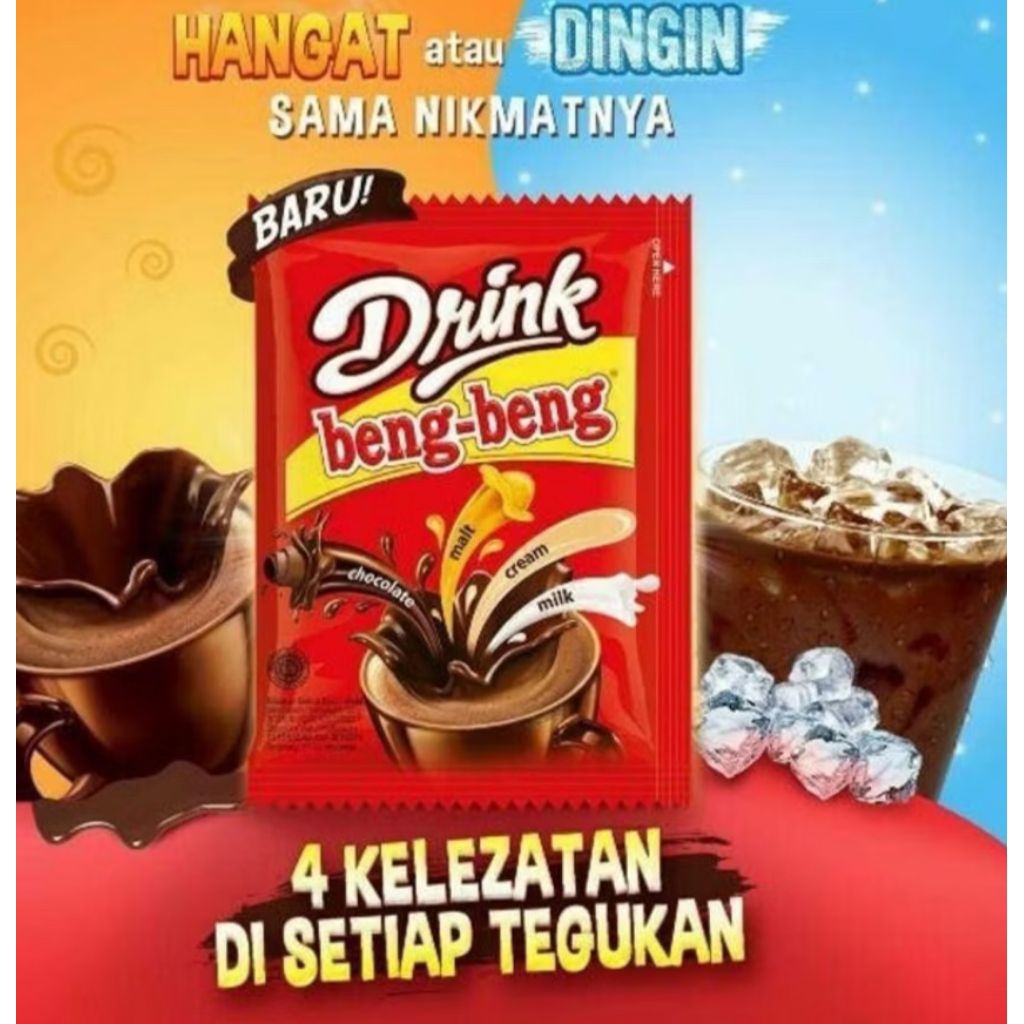 

beng beng drink rasa cokelat / minum beng beng sachet