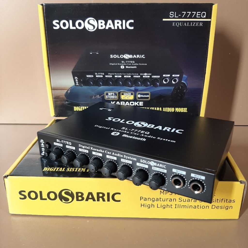 PARAMETRIK BLUETOOTH EQUALIZER AUDIO MOBIL PRE AMP KAROKE BLUETOOTH PARAMETRIK SOLOBARIC SL 777EQ EQ