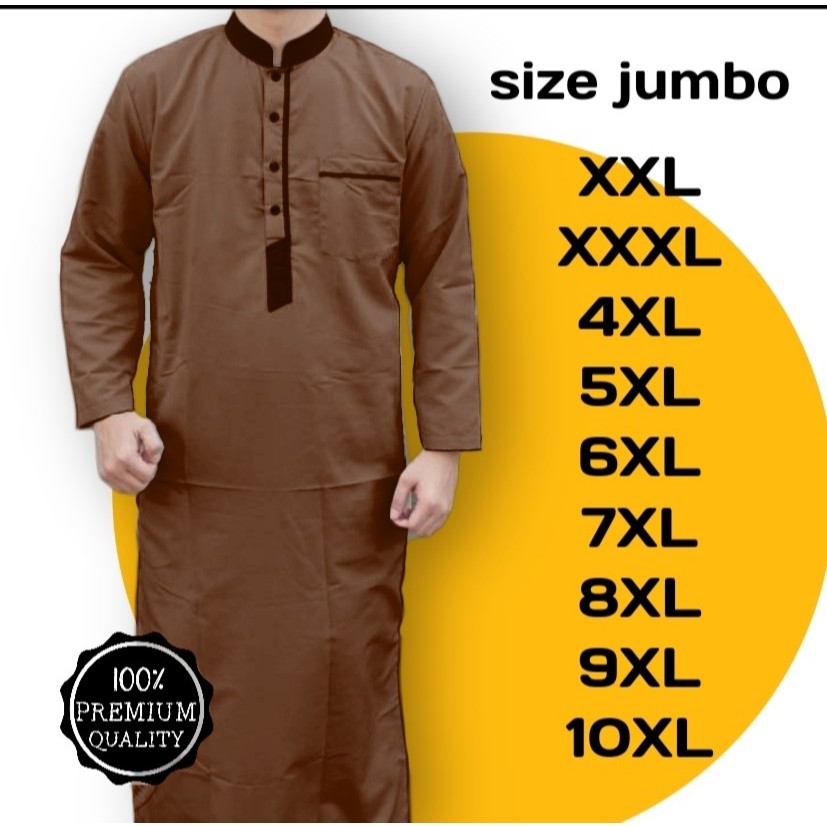 Jubah Jumbo Pria ukuran 3XL-6XL, Gamis muslim pria muslim