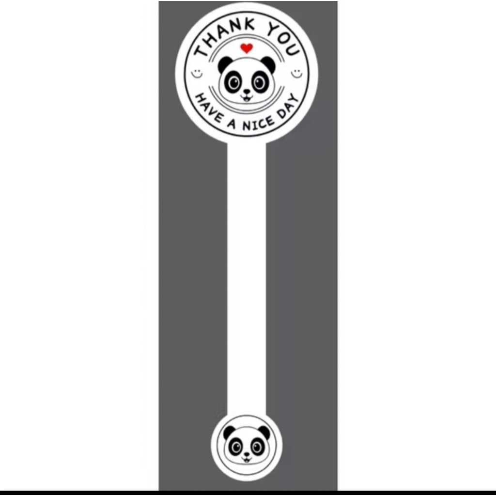 

Stiker thankyou segel panda putih isi 100pcs