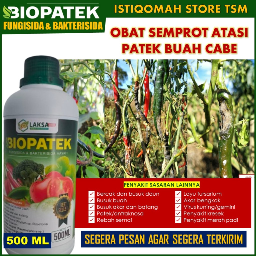 Biopatek Original | Obat Patek Cabe Paling Ampuh - Fungisida Hayati Atasi Antraknosa Busuk Buah