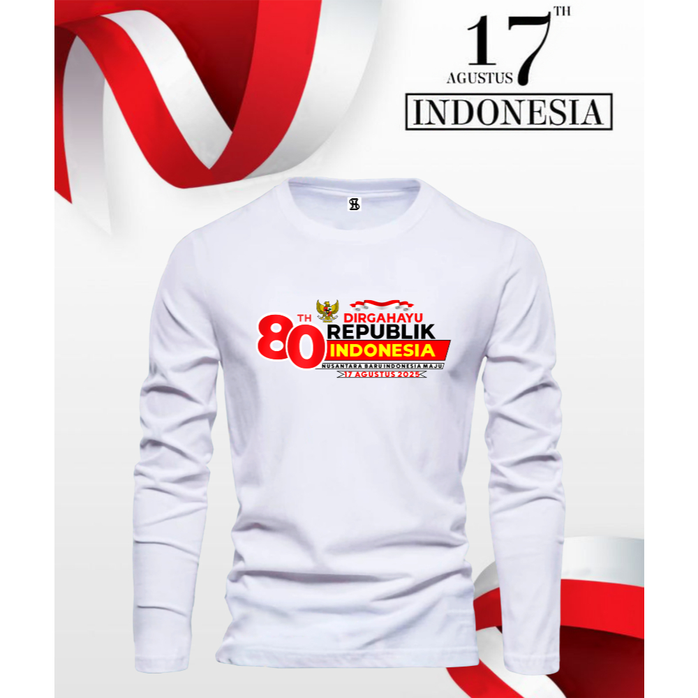 QH Kaos 17 Agustus Lengan Panjang,Atasan 17 Agustus,Kaos HUT RI 2025,Atasan 17 Agustus,Kaos