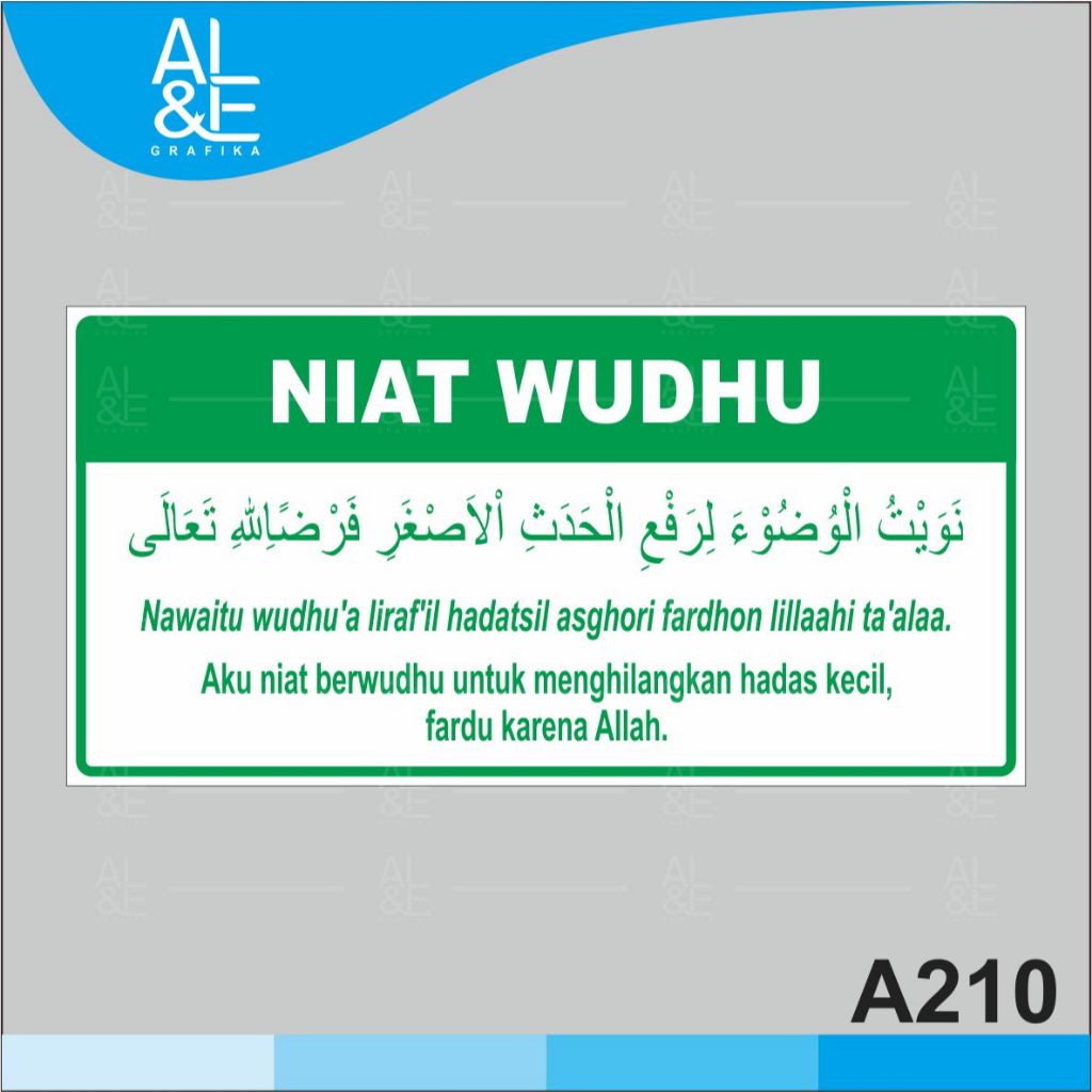 

A210 - Acrylic Sign, Stiker Akrilik Doa Niat Wudhu, Tidak Pudar,Tahan Air, Premium dan Murah
