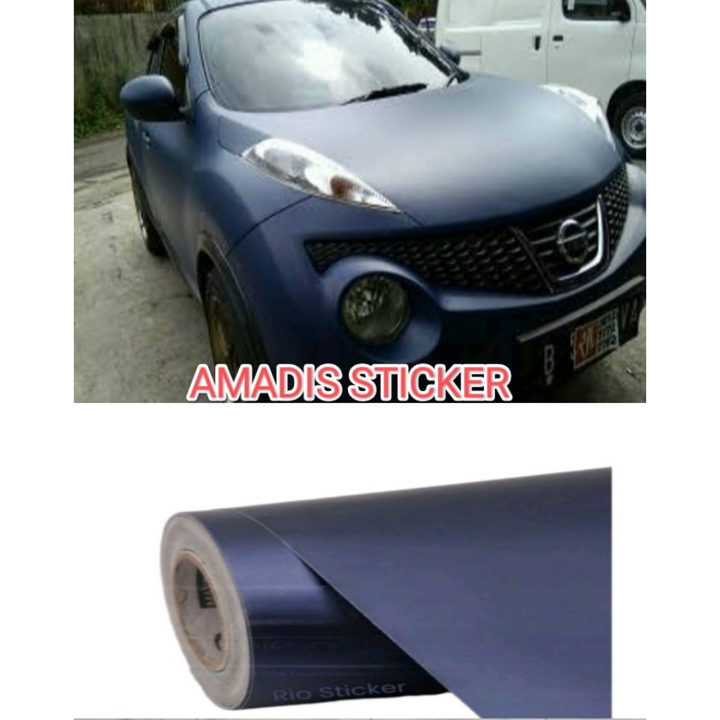 Stiker Mobil Motor Lebar 150cm Warna Biru Navy Metalik Skotlet Biru Dof Kualitas Premium Harga Terja