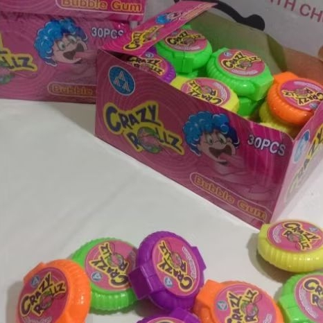 

Permen Bubble Gum Crazy Rolls Isi 30 Pcs