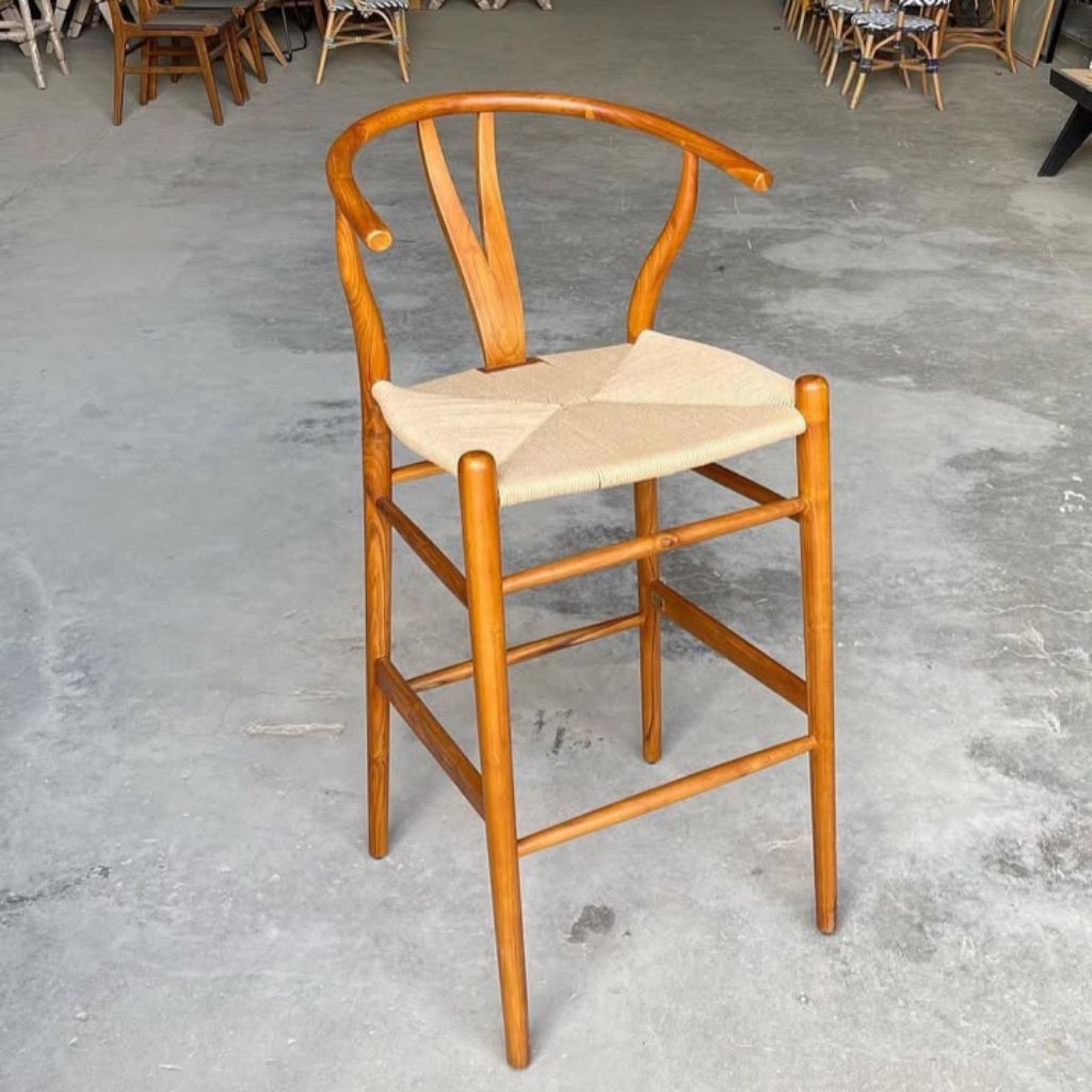 kursi bar rotan , anyaman tali kertas , tali loom