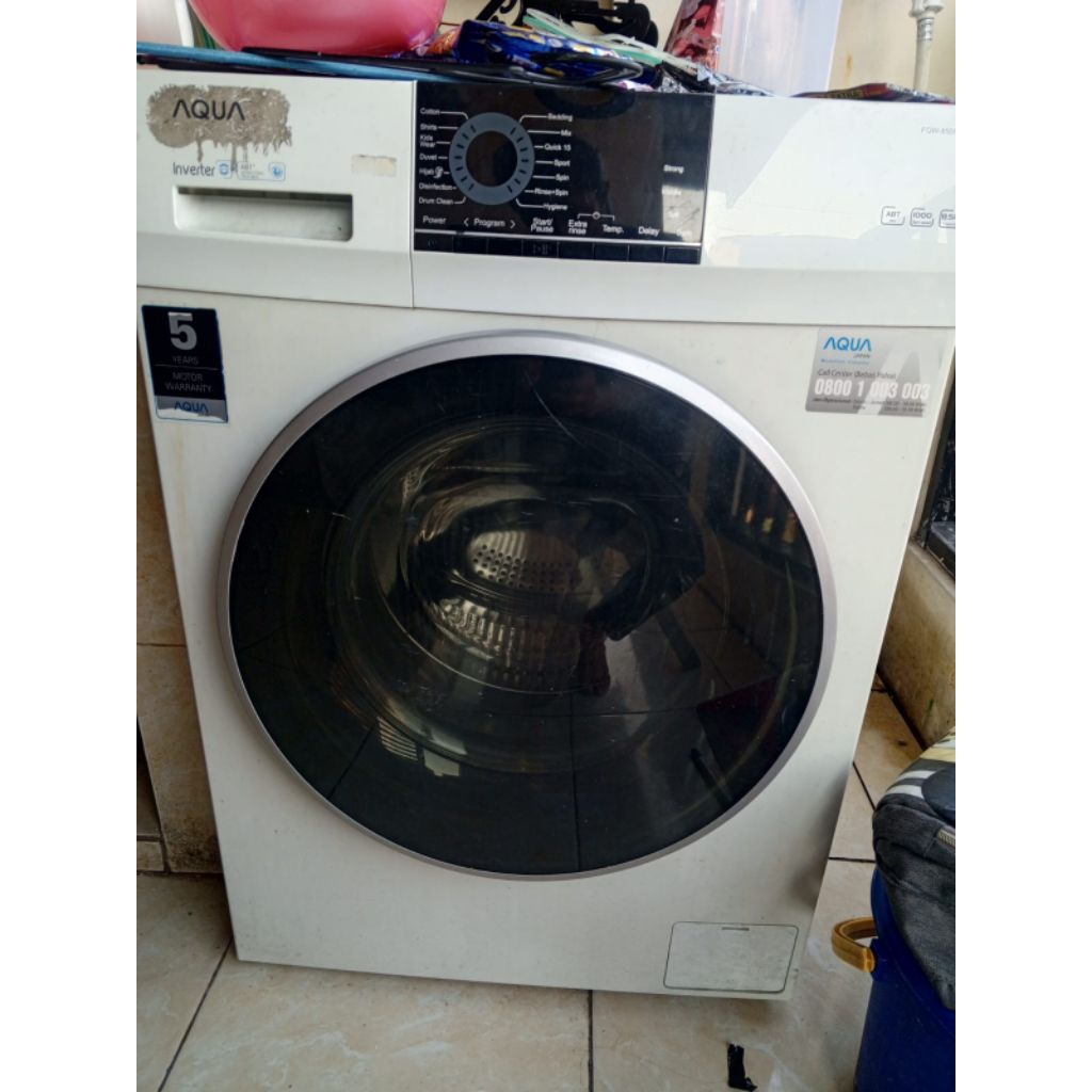 Mesin Cuci Bekas AQUA FQW-850XT 8Kg Inverter Front Loading - Masih Normal