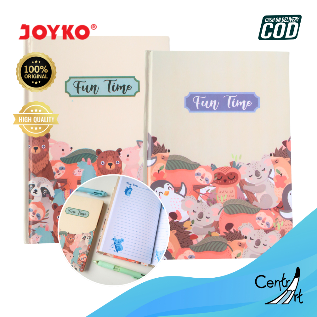 

Joyko Fun Time Kertas Buku hard cover Notebook animal / binatang theme kertas warna warni