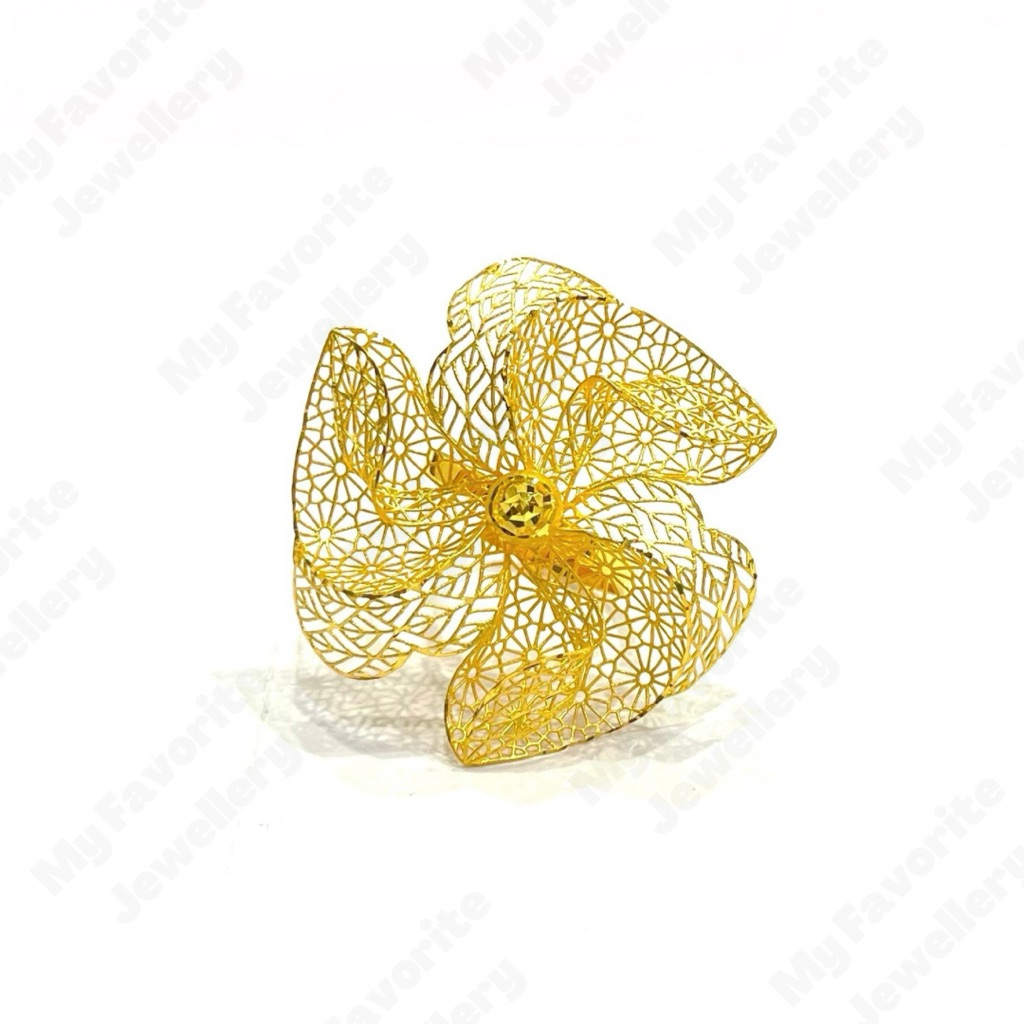 Cincin Kendari Kembang Simple Adjustable (Emas Asli Kadar 700)
