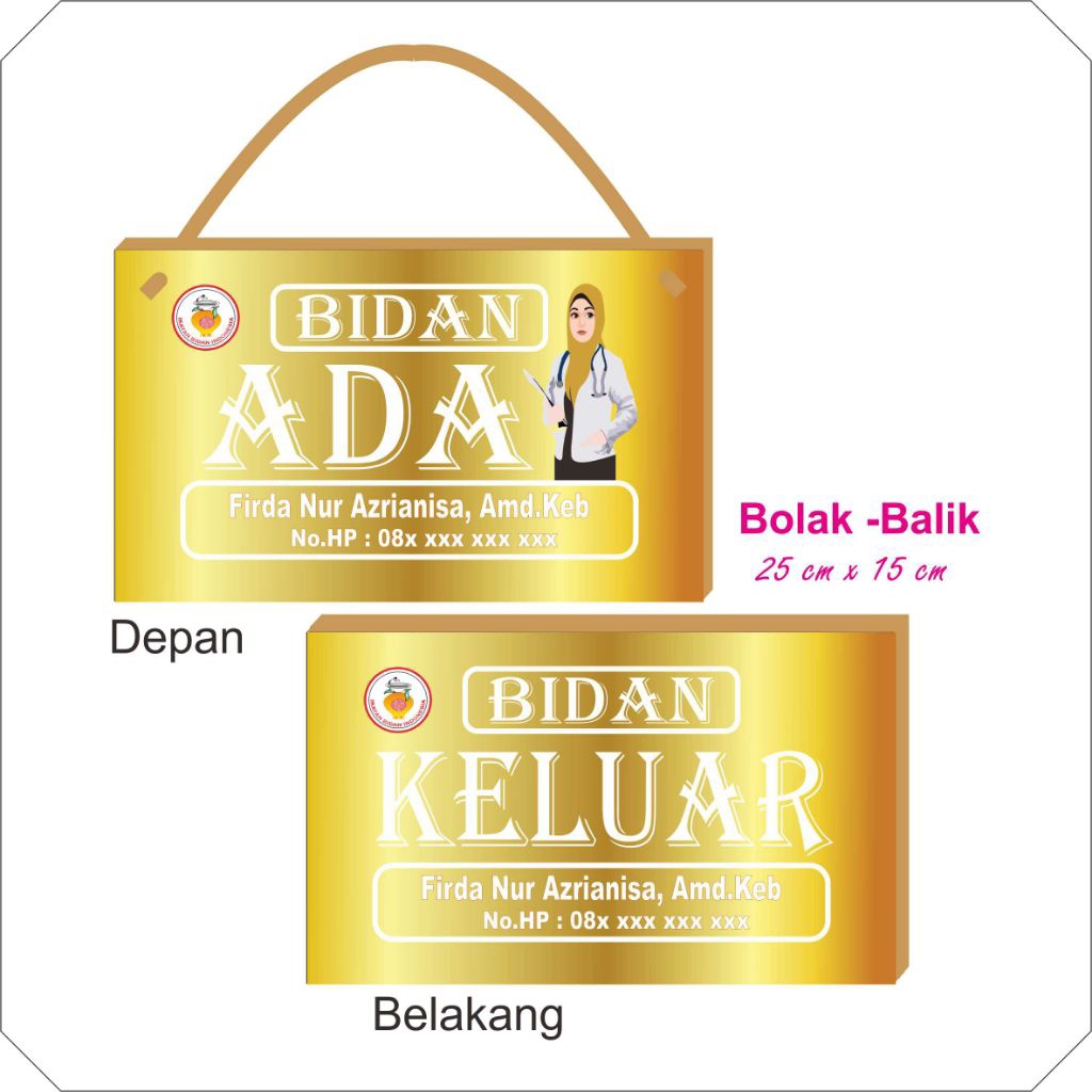 

PAPAN BIDAN ADA/KELUAR CUSTOM ( Ganti Nama / Tulisan / Logo )