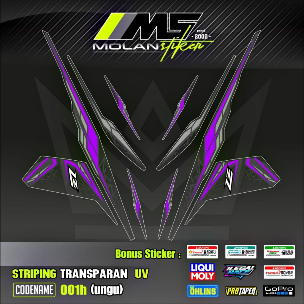 Decal Sticker Striping Variasi Transparan Uv Vega Force 115 New Yamaha Vega Force Spark 115 i Sight 