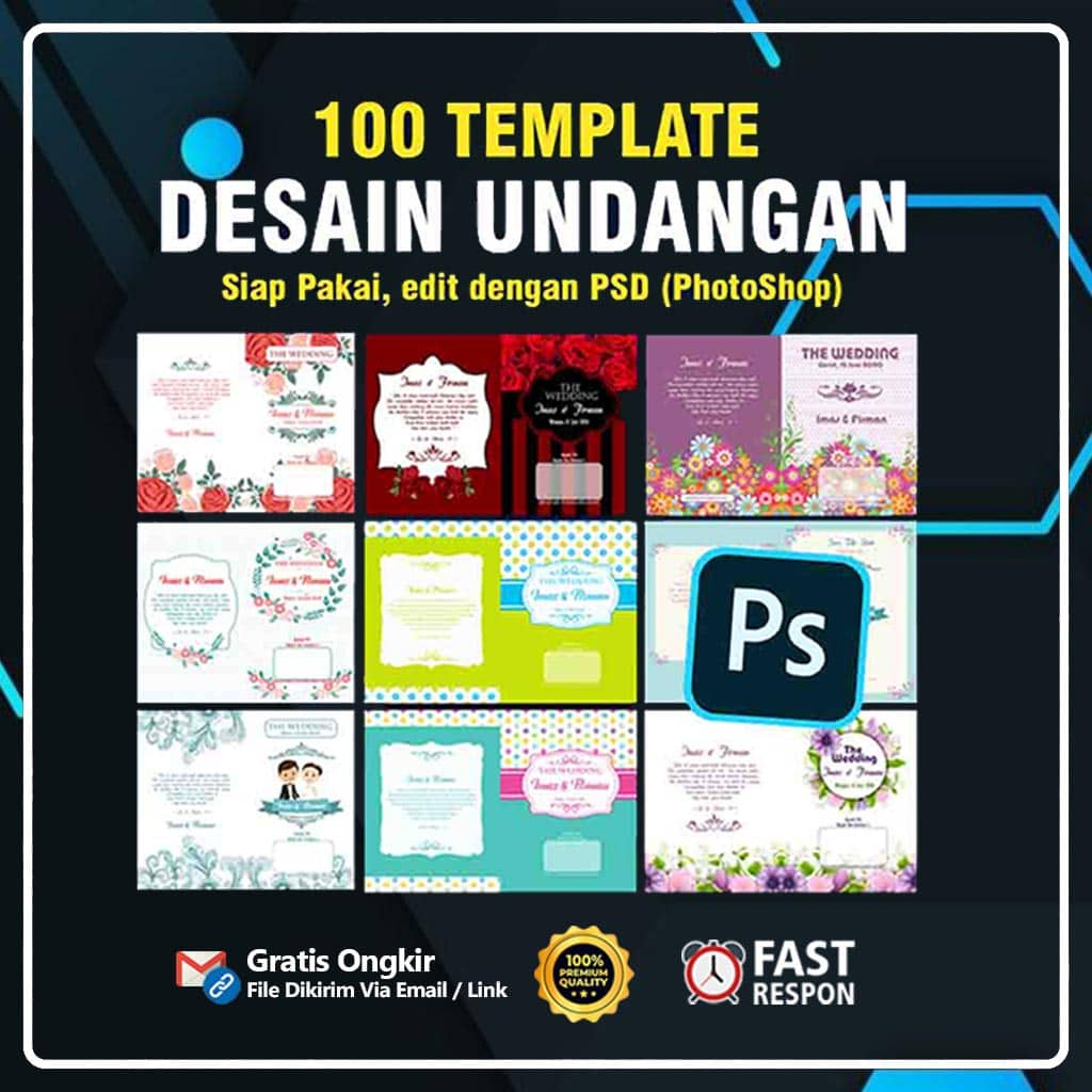 100+ Template Desain PSD Undangan Pernikahan Wedding Photoshop