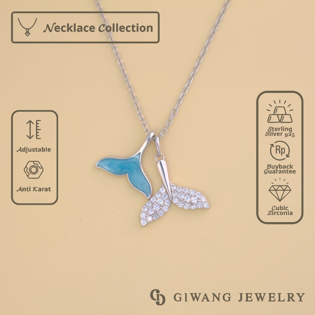 Giwang Jewelry - 'Mermaid Tail' Necklace Kalung Perak 925 Sterling Silver