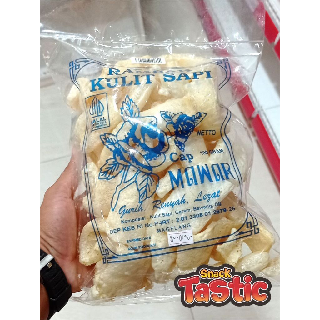 

KERUPUK RAMBAK KULIT SAPI 100gr CAP MAWAR snack camilan khas Magelang