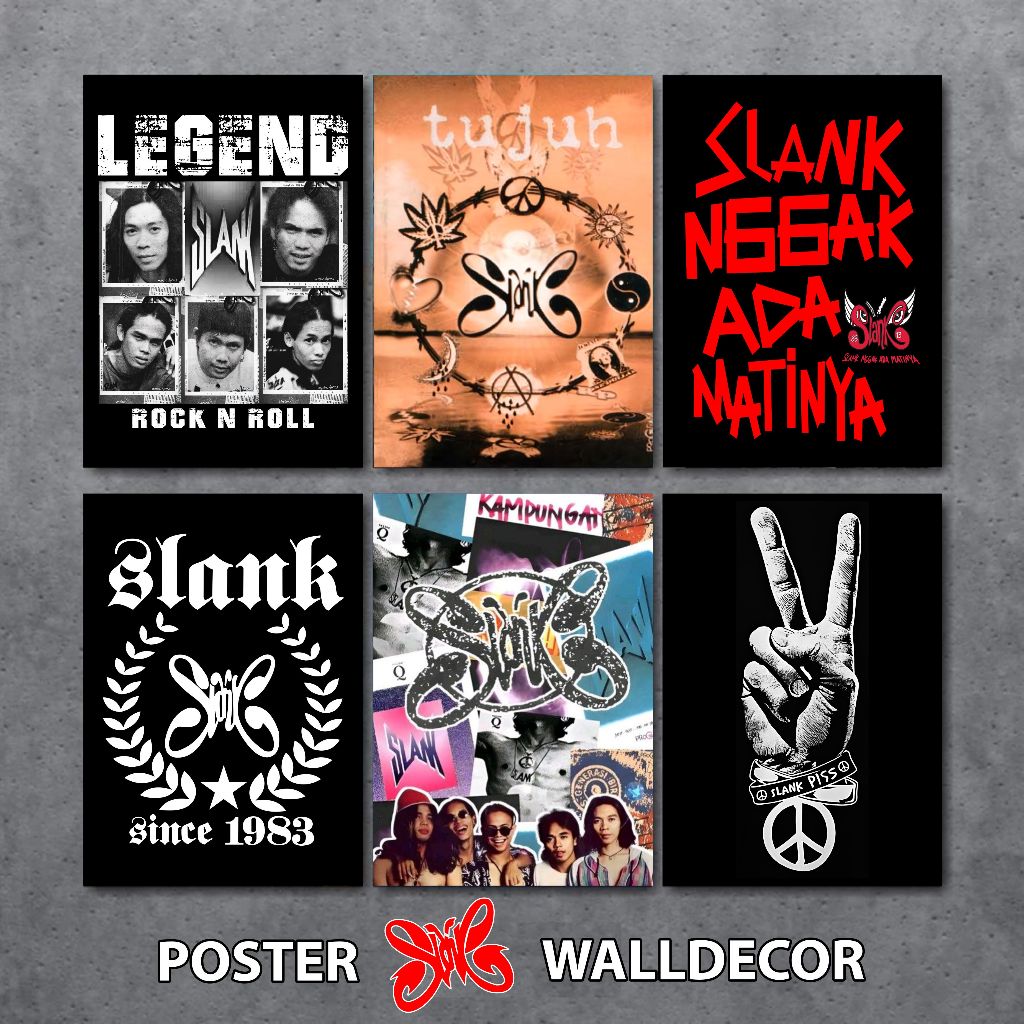 Poster dinding aesthetic Band SLANK design - dekorasi kamar aesthetic - Hiasan dinding kamar Poster 