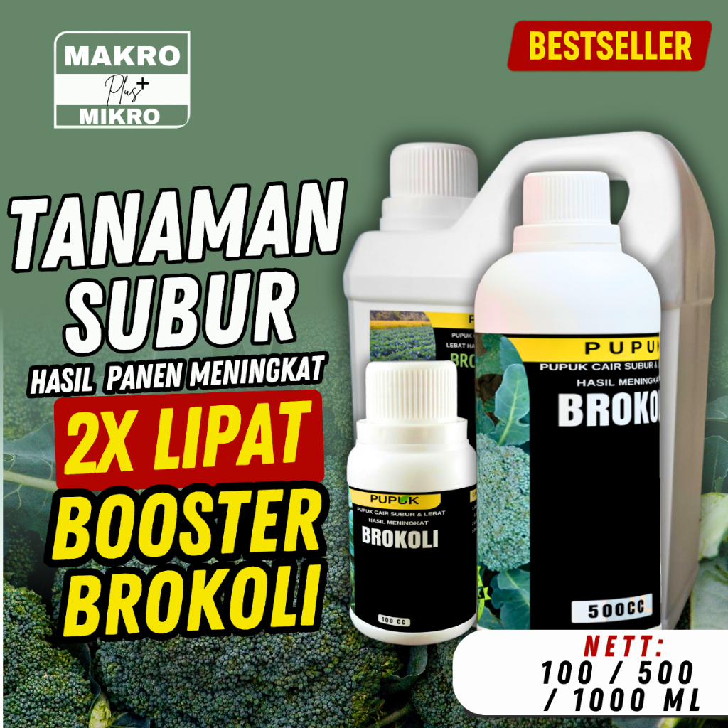 Pupuk Brokoli Tangkai Kuat, Krop Besar Padat, Booster Sayur Sehat untuk Dataran Rendah & Tinggi