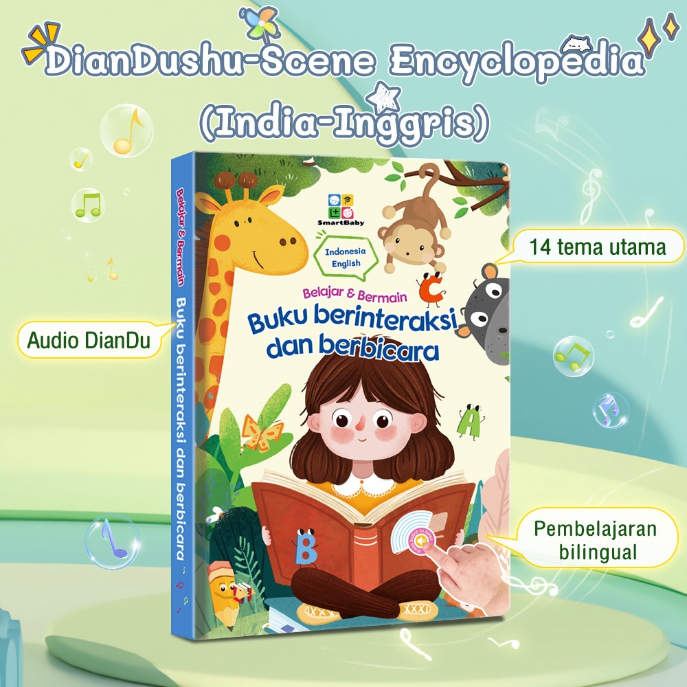 Buku Edukasi Bilingual Indonesia Inggris Buku Pintar Sentuh Suara 14 Tema Lengkap Fungsi Tanya Jawab
