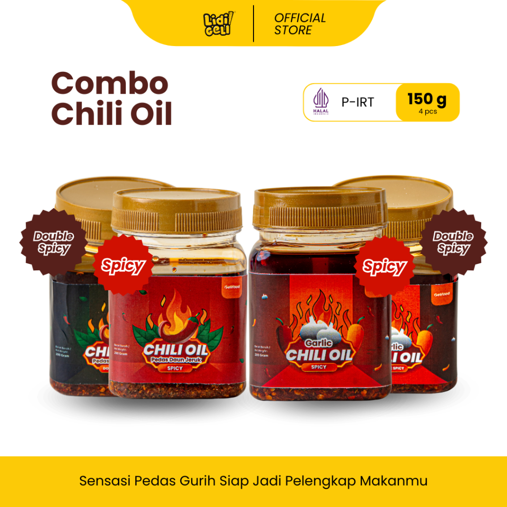 

Geli Food - All Variant Chilli Oil Paket Lengkap Sambal Serbaguna 150gr / Kemasan