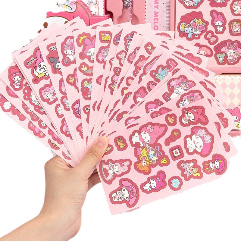 

Ay00! Diary Set Buku Journal Kit Set Gift Box Kuromi Melody Notebook Agenda Set Penggaris Sticker