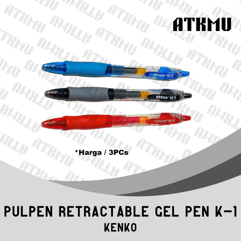 

Kenko Pulpen Gel Cetek K-1 Gel Pen Retractable Isi 3 Pcs