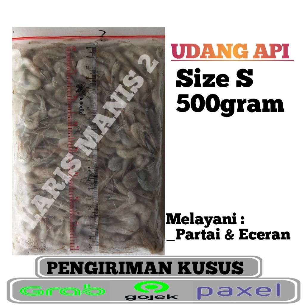 

Udang api beku size sedang kecil 500gram