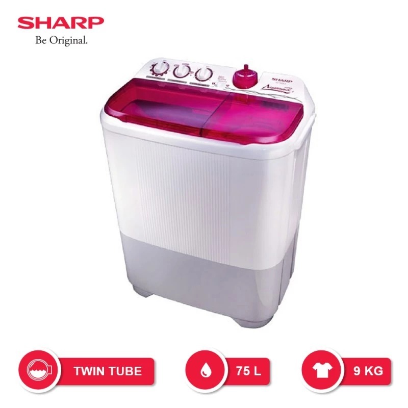 MESIN CUCI SHARP AQUAMAGIC 2 TABUNG 9 KG EST 95 CRPK