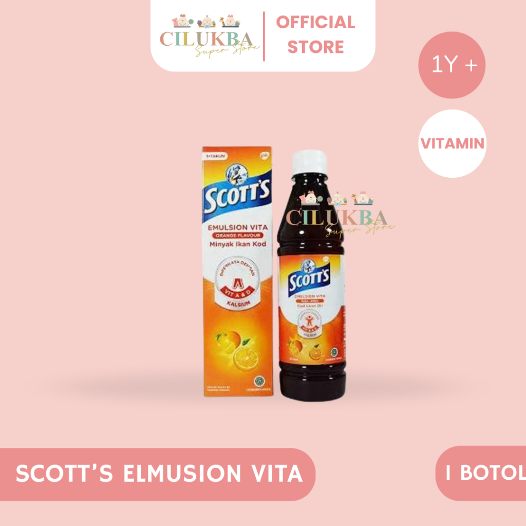 SCOTTS ELMUSION VITA ORANGE FLAVOUR | VITAMIN MINYAK IKAN KOD | VITAMIN ANAK 1TAHUN KEATAS