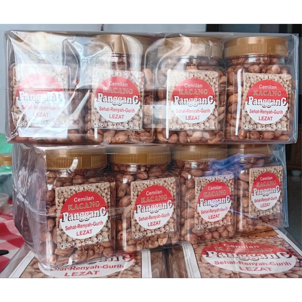

Kacang PangganG/ KacangOven, Sehat, Renyah, Gurih, Lezat, kemasanToples 200ml segel alumunium, 1 pak berisi 8 Toples