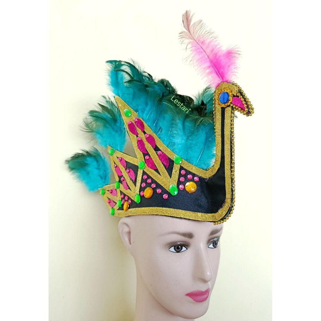 Aksesoris Kepala/Mahkota Burung/Aksesoris Tari/Mahkota Tari/Aksesoris Mahkota Bulu