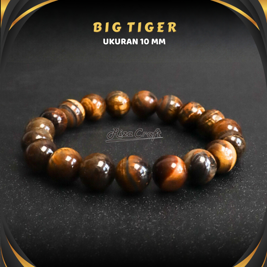 Gelang Batu Akik Etnik Alam Tiger Eye ASLI Original Natural Kalimantan Pria Wanita Cowok Cewek Unise