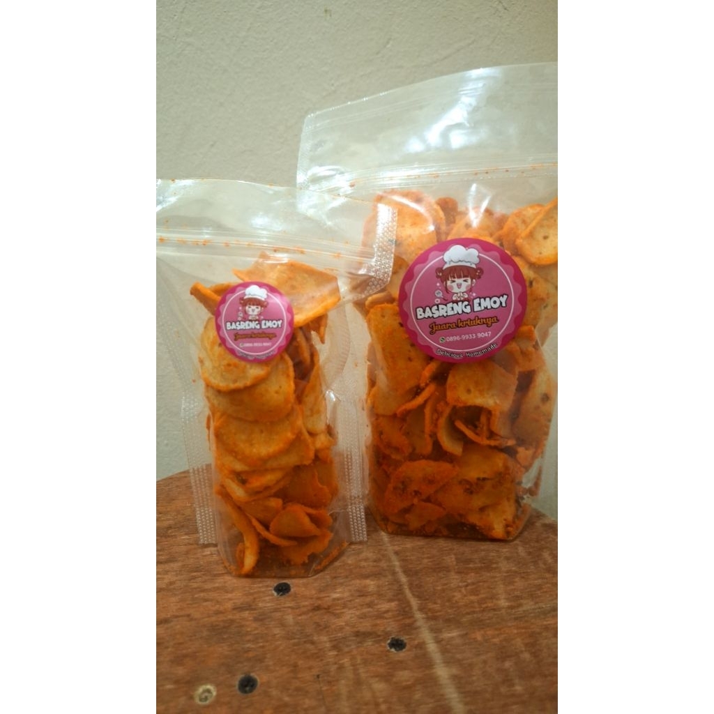 

basreng emoy iris tipis PAKET DUO.75gr.200gr RASA BALADO