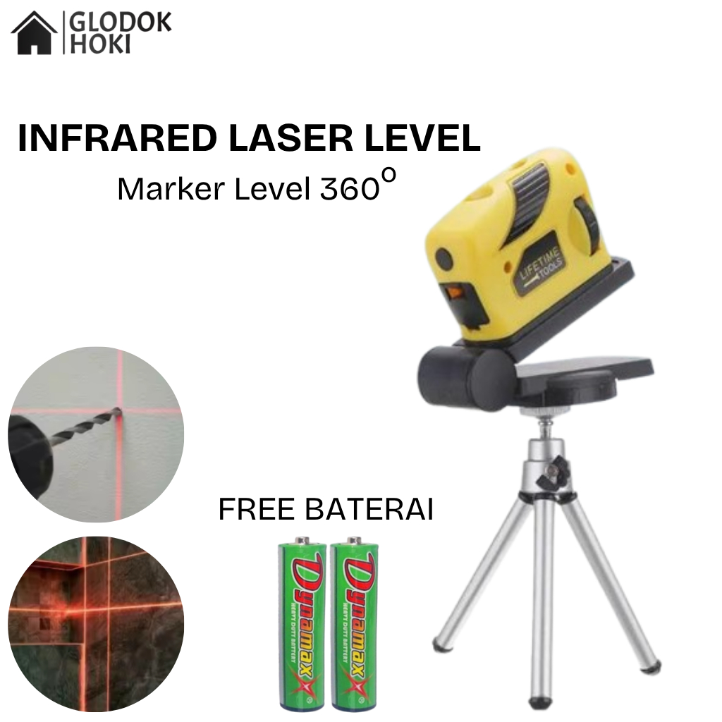 GH - LASER LEVELING 360 DERAJAT MAGNETIC INFRARED LASER LEVEL HORIZONTAL VERTIKAL PENGUKUR PRESISI