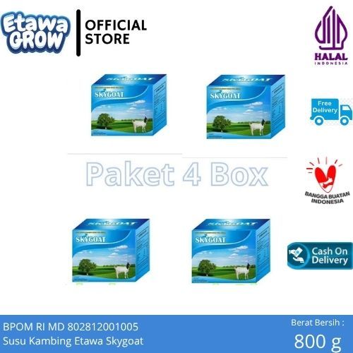 

Susu Kambing Skygoat / Sky Goat Paket 4 Box Asli Original Kemasan Isi 40 Sachet