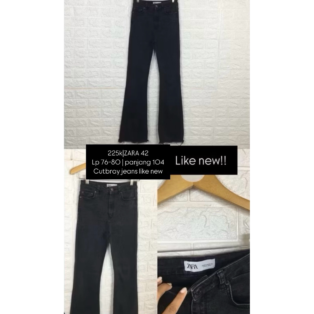 zara cutbray jeans like neww