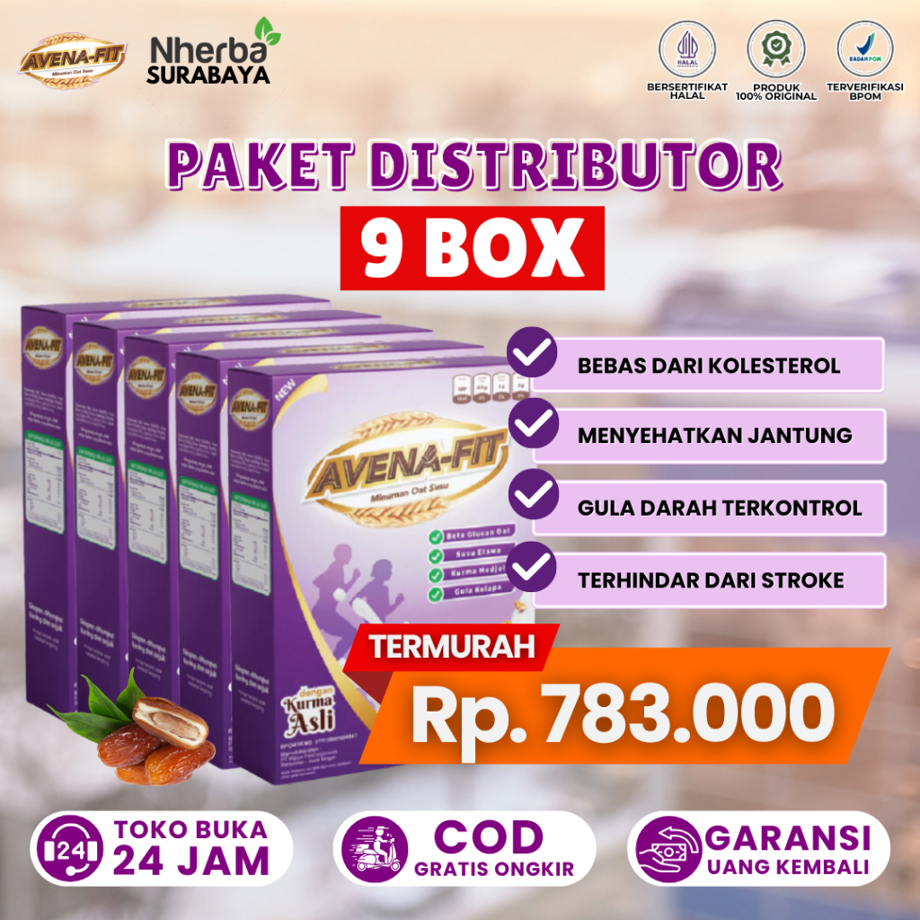 

Avenafit Paket Distributor 9 Box - Sereal oat Ampuh Atasi Kolesterol jahat