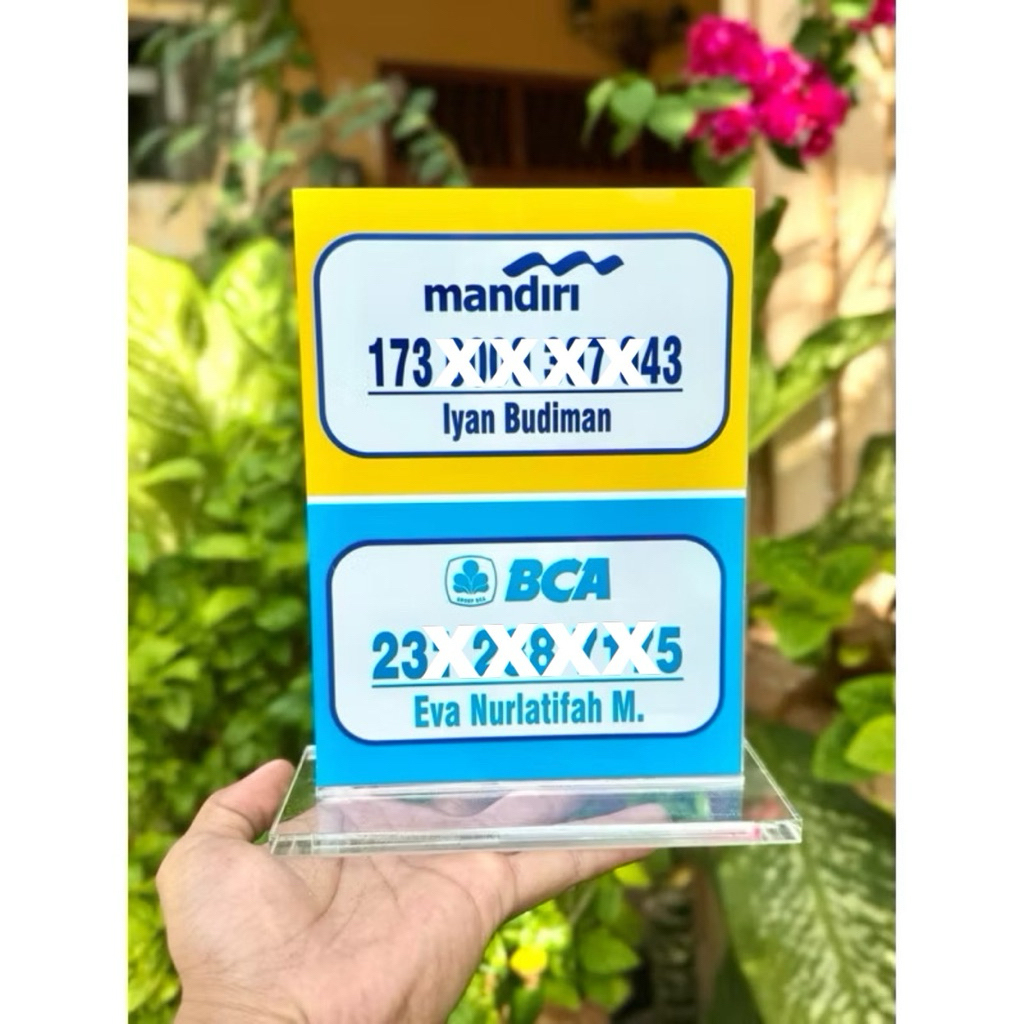 

AKRILIK MEJA BISA CUSTOM EDIT REKENING UKURAN 15x20cm BAHAN TEBAL KUAT